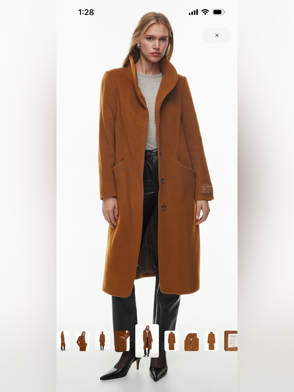 Aritzia Wilfred Cigar Cashmere Wool-Blend Long Coat
